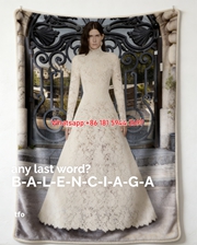 Balenciaga Lace Gown Flannel Throw Blanket for Wall Decor BA283